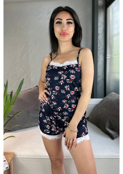 Ip Askılı Şortlu Pegasus Pijama Takımı Lacivert