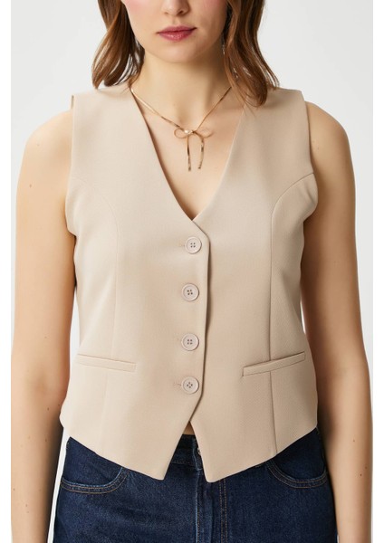 Kadın Milena Astarlı Açık Bej Yelek fiyatları