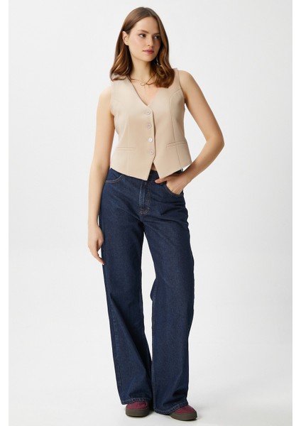 Kadın Milena Astarlı Açık Bej Yelek modelleri