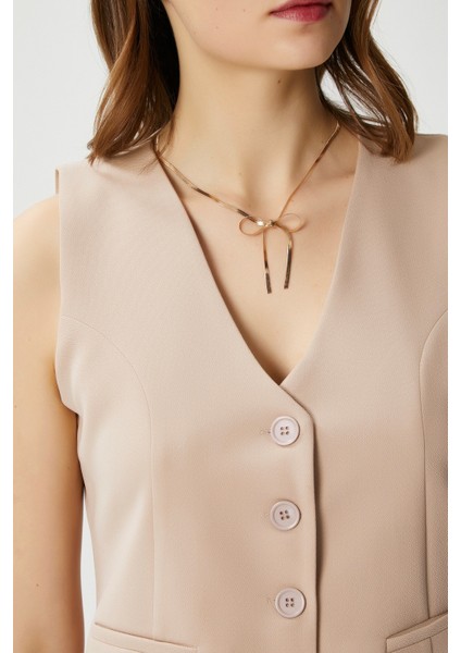 Kadın Milena Astarlı Açık Bej Yelek