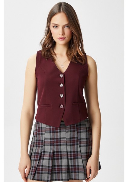 Kadın Milena Astarlı Bordo Yelek fiyatları