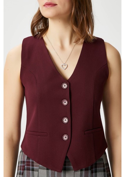 Kadın Milena Astarlı Bordo Yelek modelleri