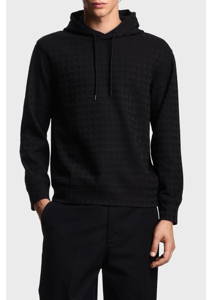 Jakarlı Pamuklu Regular Fit Kapüşonlu Sweat Erkek Sweat EM003424 AF13700 FC230
