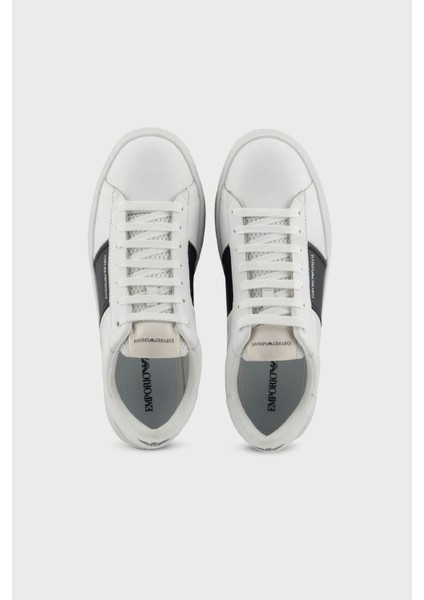 Logolu Hakiki Deri Sneaker Ayakkabı Erkek Ayakkabı EM003701 AF18017 MZ021 modelleri