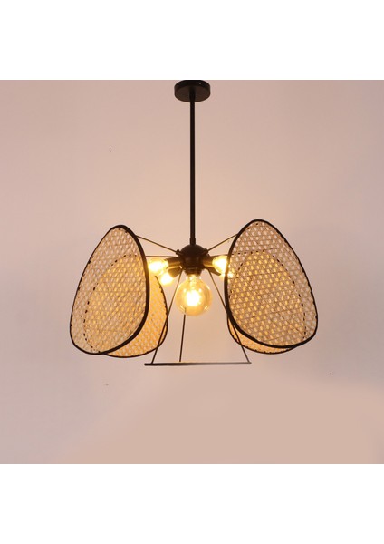 Mylamp Bulut Doğal Hazeran 55 x 35 cm 4+1 Yaprak Avize modelleri