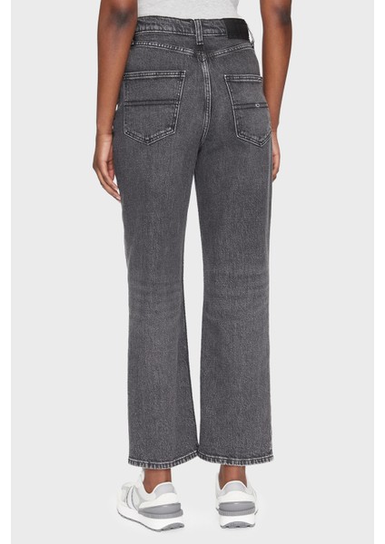 Pamuklu Straight Fit Yüksek Bel Düz Paça Jeans Bayan Kot Pantolon DW0DW20646 1bz modelleri