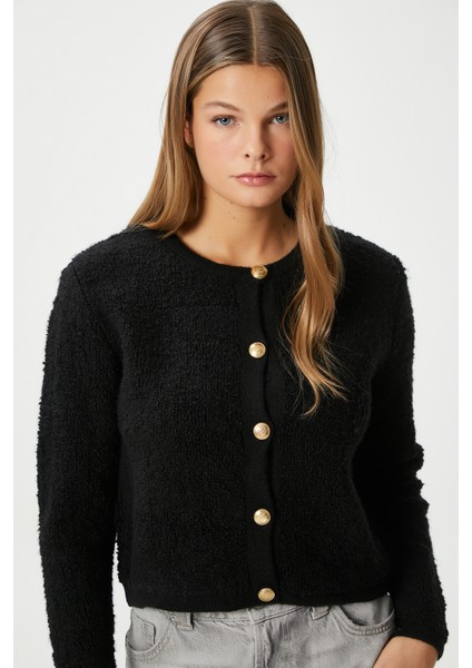 Kadın Edna Siyah Buklet Hırka