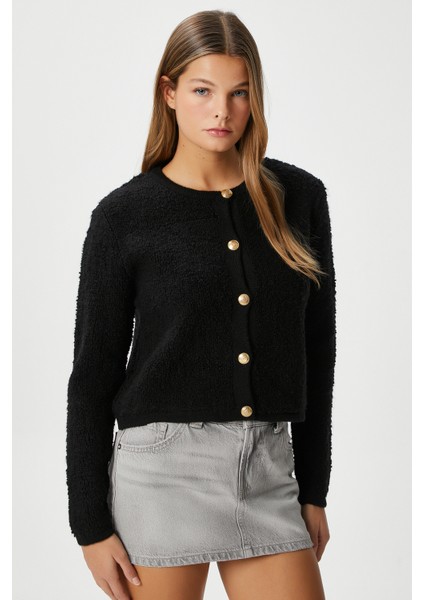 Kadın Edna Siyah Buklet Hırka