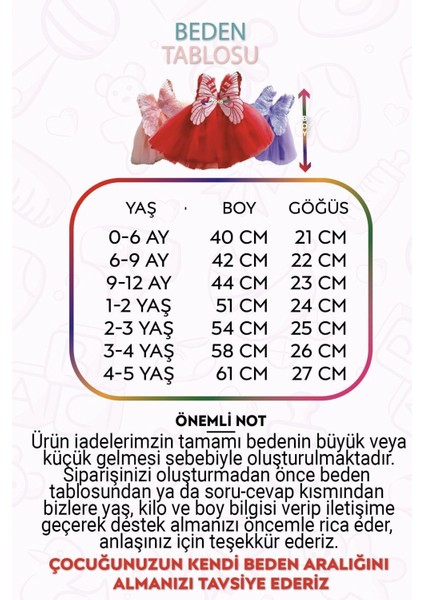 Kız Bebek Çocuk Kanatlı Doğum Günü Parti Düğün Özel Gün Tüllü Astarlı Prenses Elbise