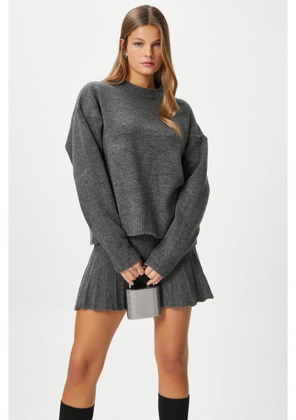 Kadın Hope Kazak Etek Alt Üst Antrasit Triko Takım indirimleri