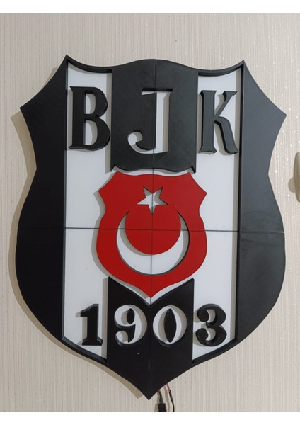 LED Işıklı Beşiktaş Duvar Dekoru