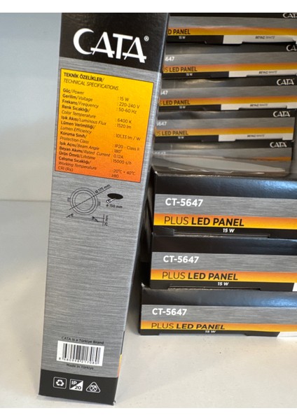 CT-5647B 15W Plus LED Panel Yuvarlak Armatür Soğuk Beyaz 6400K fırsatları