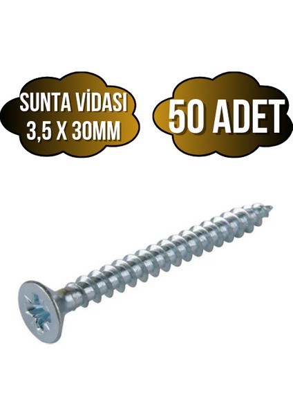 Sunta Vidası 3,5X30MM Çinko Ahşap Mdf Montaj VIDASI(3,5X30MM)
