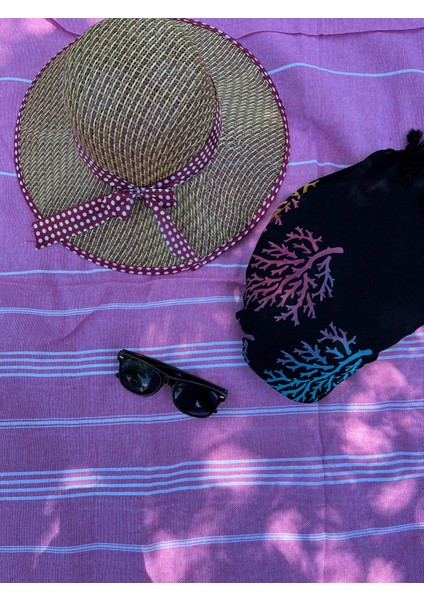 Pembe Çizgili %100 Pamuk Peştemal – Plaj, Hamam ve Spa Kullanımı Için