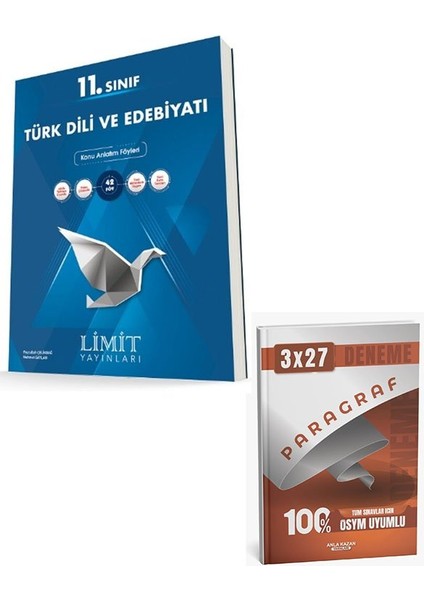 Limit 2026 11. Sınıf Türk Dili ve Edebiyatı Konu Anlatım Föyleri+Anla Kazan Paragraf