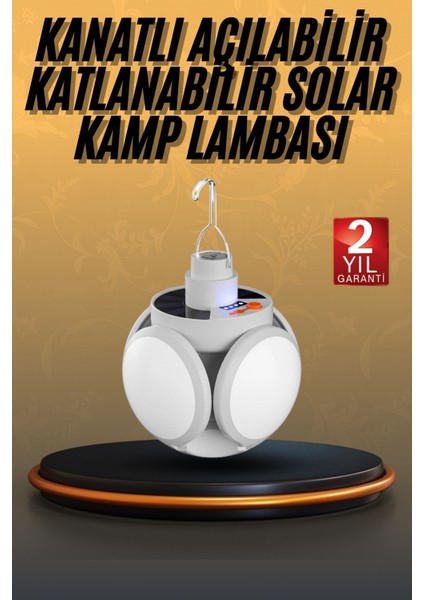 5 Kanatlı Bahçe Aydınlatma LED Askılı Solar Güneş Enerji USB Sarjlı