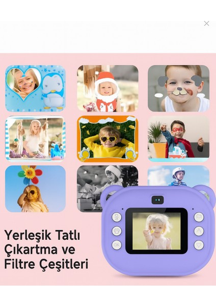 Çocuklar Için Siyah-Beyaz Yazıcı Eğlenceli Fotoğraf Makinesi Oyunlar ve Çift Kamera Müzik Bir Arada indirimleri