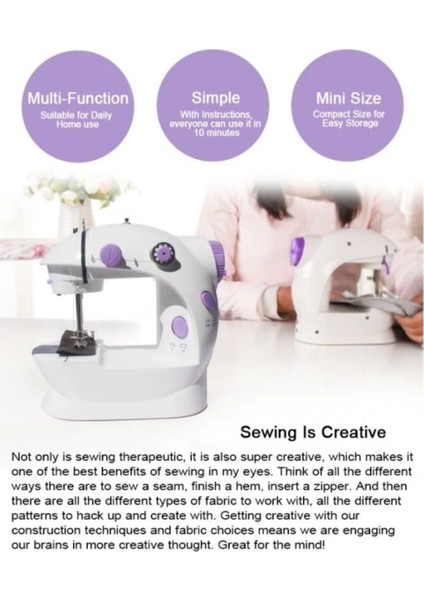 AYDOGANTICARET44 Dikiş Makinesi Sew Whiz Elektrikli Veya Pille Çalışabilen Çift Kademeli Işıklı Mini fırsatları