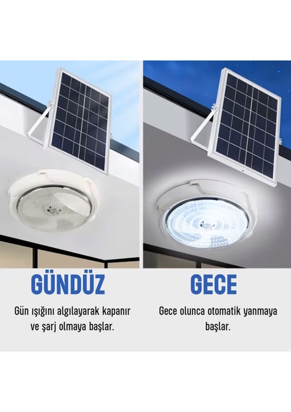 45W Güneş Enerjili Iç Mekan Sıva Üstü 50 LED Kumandalı Tavan Lambası