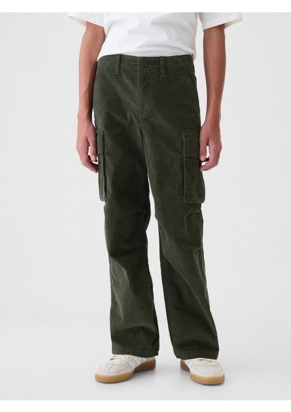 Erkek Çocuk Haki Soft Stretch Kadife Kargo Baggy Jean Pantolon indirimleri