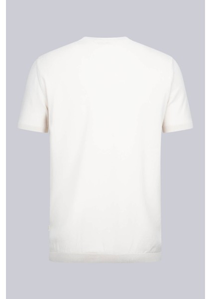 Ekru Regular Fit Bisiklet Yaka Rayon Tişört fiyatları