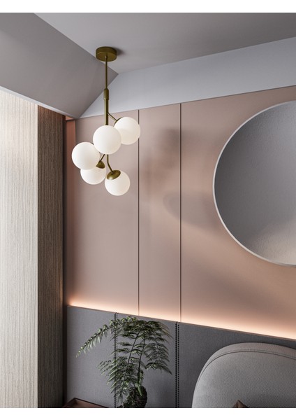Ayza Modern Eskitme Metal Gövdeli 5'li Beyaz Cam Küre Avize | Tavan Aydınlatma Avize Modeli fiyatları