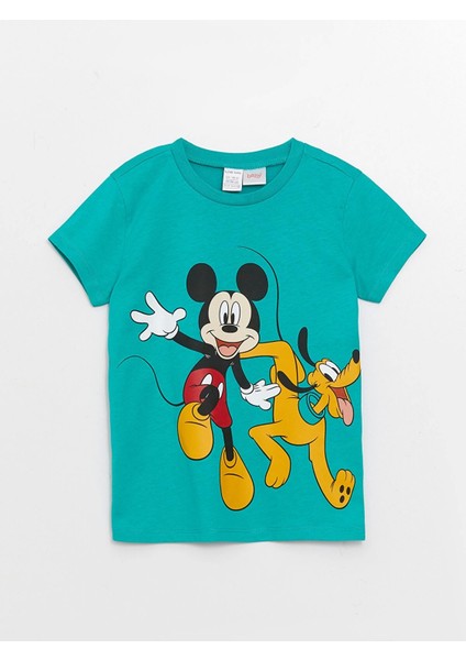 Lcw Baby Yeşil Bisiklet Yaka Kısa Kollu Mickey Mouse Baskılı Erkek Bebek Pijama Takımı fiyatları