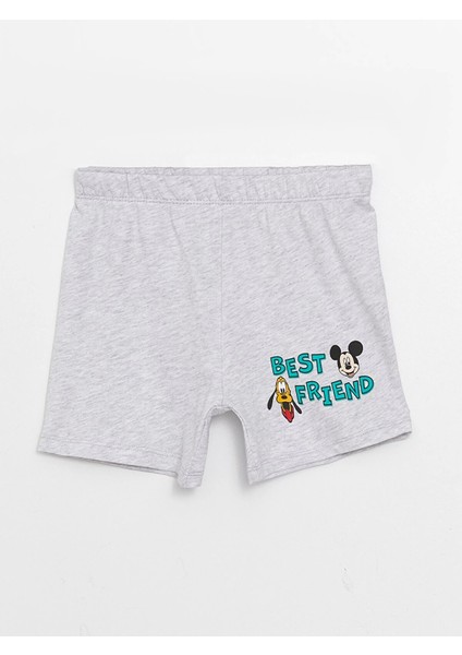 Lcw Baby Yeşil Bisiklet Yaka Kısa Kollu Mickey Mouse Baskılı Erkek Bebek Pijama Takımı modelleri