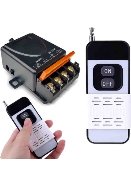 Garaj Kapısı 1000 Metre Alıcılı Uzaktan Kumanda ve Röle Alıcısı 433 Mhz Radyo Frekanslı 220V 30A Aydınlatma Sistemleri, Su Pompası, Ev Aletleri, Çiftlik Sulama ve Elektrik Ekipmanları için
