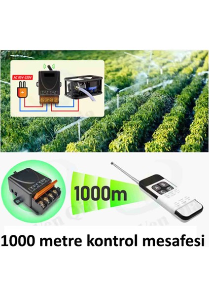 Garaj Kapısı 1000 Metre Alıcılı Uzaktan Kumanda ve Röle Alıcısı 433 Mhz Radyo Frekanslı 220V 30A Aydınlatma Sistemleri, Su Pompası, Ev Aletleri, Çiftlik Sulama ve Elektrik Ekipmanları için