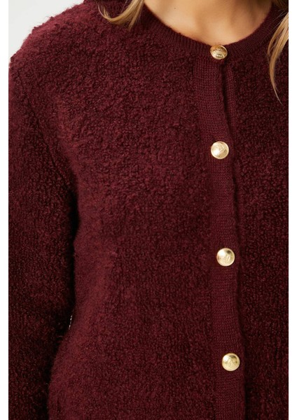 Kadın Edna Bordo Buklet Hırka fiyatları