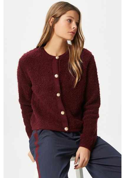 Kadın Edna Bordo Buklet Hırka fırsatları