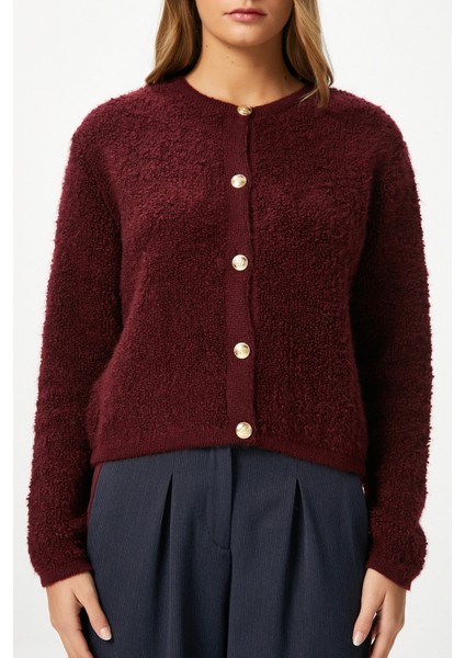 Kadın Edna Bordo Buklet Hırka indirimleri