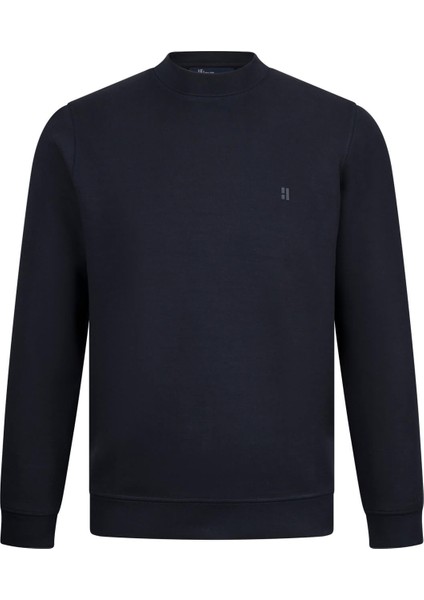 Lacivert Regular Fit Bisiklet Yaka Sweatshirt