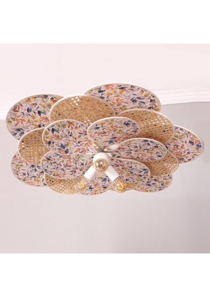 Mylamp Yeni Papatya Doğal Hazeran ve Kumaş Avize 90 cm fiyatları