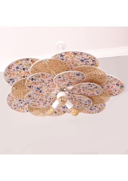 Mylamp Yeni Papatya Doğal Hazeran ve Kumaş Avize 90 cm modelleri