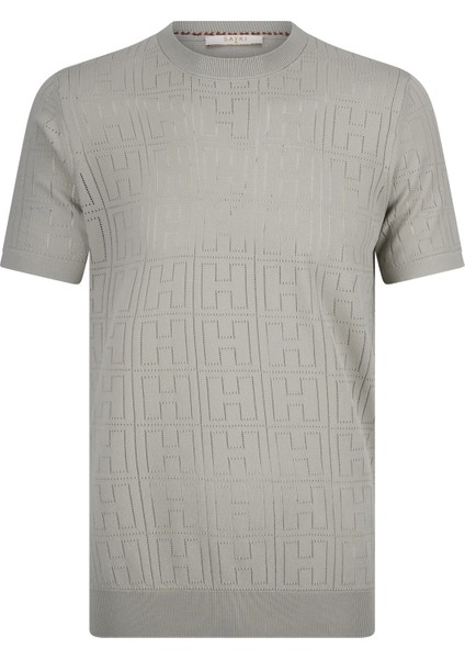 Haki Regular Fit Bisiklet Yaka Rayon Tişört