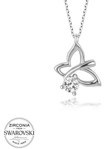 Swarovski Taşlı Gümüş Yusufcuk Bayan Kolye