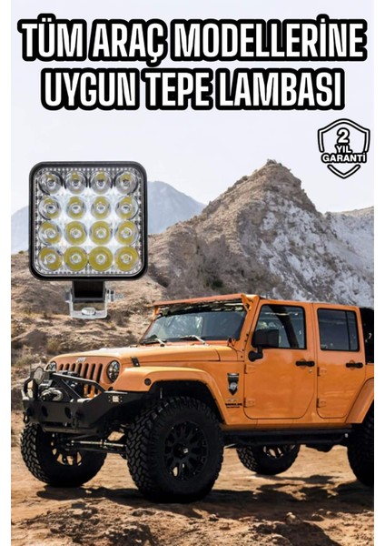 Tepe Lambası Tüm Araç Tiplerine Uygun Sis Lambası 16 LED Beyaz Renk