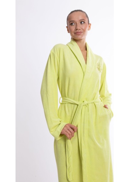 Bambu Lüks Nakışlı Şalyaka Slim Fit Sabahlık