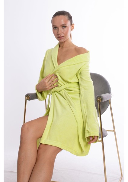 Bambu Lüks Nakışlı Şalyaka Slim Fit Sabahlık