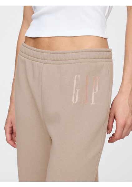 Kadın Bej Gap Logo Bootcut Pull-On Fleece Eşofman Altı modelleri