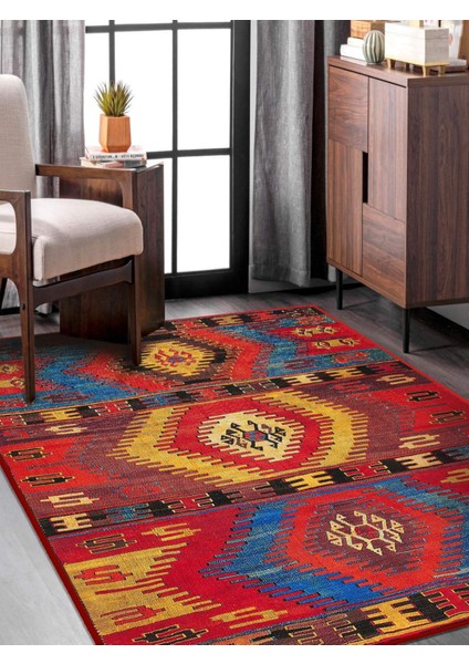 Vitage Mavi Eskitme Model Dokuma Taban Kilim fiyatları