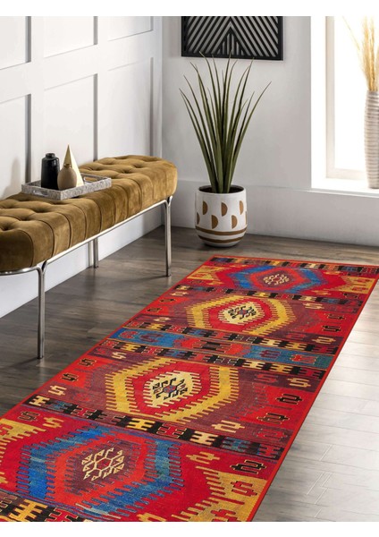 Vitage Mavi Eskitme Model Dokuma Taban Kilim fırsatları
