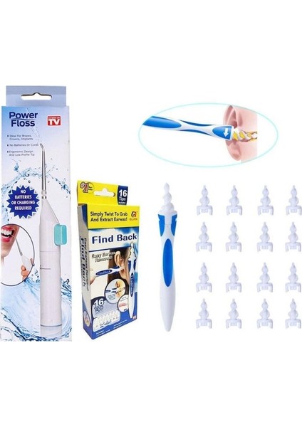 AYDOGANTICARET44 Kulak Temizleme ve Power Floss Diş Temizleme Seti | Mekanik Ağız Bakımı