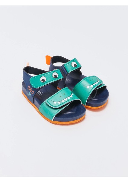 Lcw Steps Lacivert Tek Bantlı Baskılı Erkek Bebek Sandalet