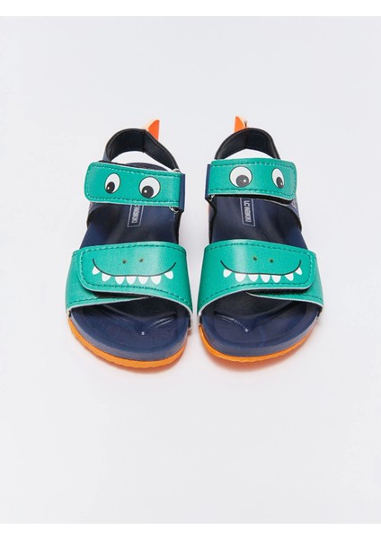 Lcw Steps Lacivert Tek Bantlı Baskılı Erkek Bebek Sandalet modelleri