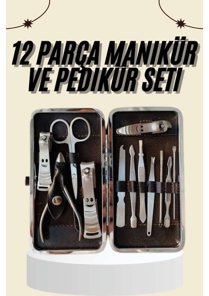 Tırnak Bakımı Tırnak Makası Profesyonel 12 Parça El Ayak Manikür Pedikür Seti