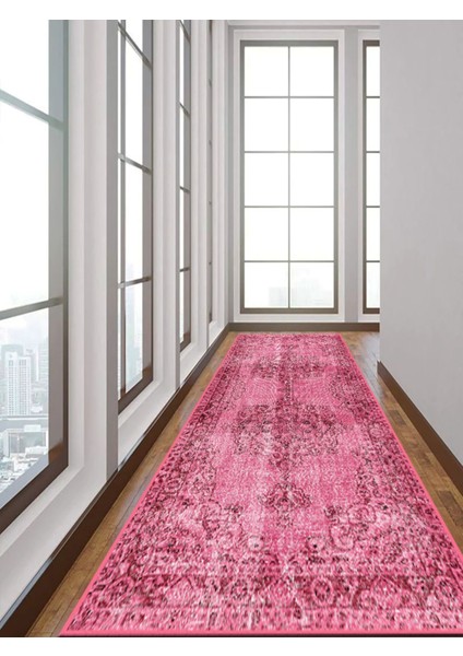 Vitage Pempe Göbekli Klasik Desenli Eskitme Model Dokuma Taban Kilim fırsatları