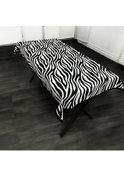 Zebra Desenli Dertsiz Masa Örtüsü Yemek Takımı Örtü